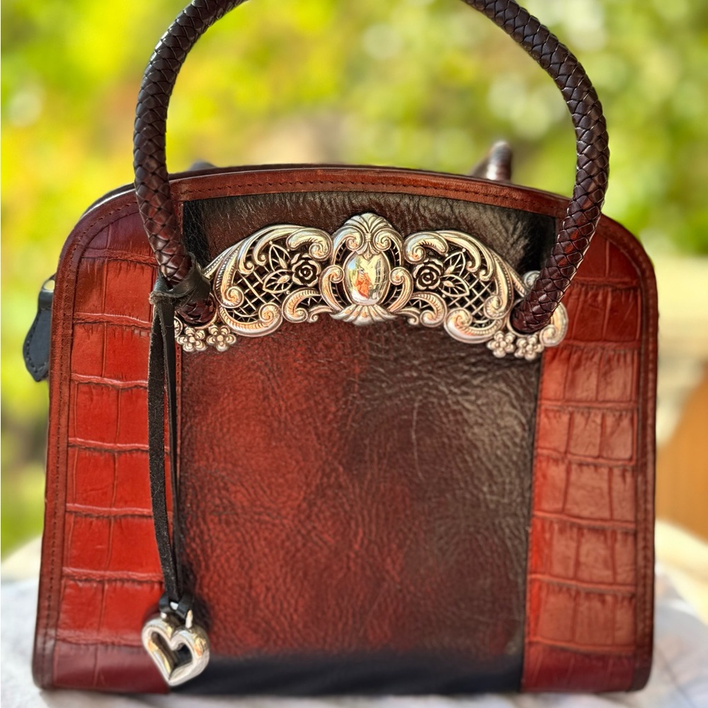 👜  Vintage Brighton “Regal Heart” Structured Leather Satchel – Style A246042 - Picture 17 of 17